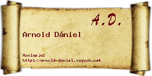 Arnold Dániel névjegykártya